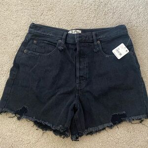 Free People Black denim shorts